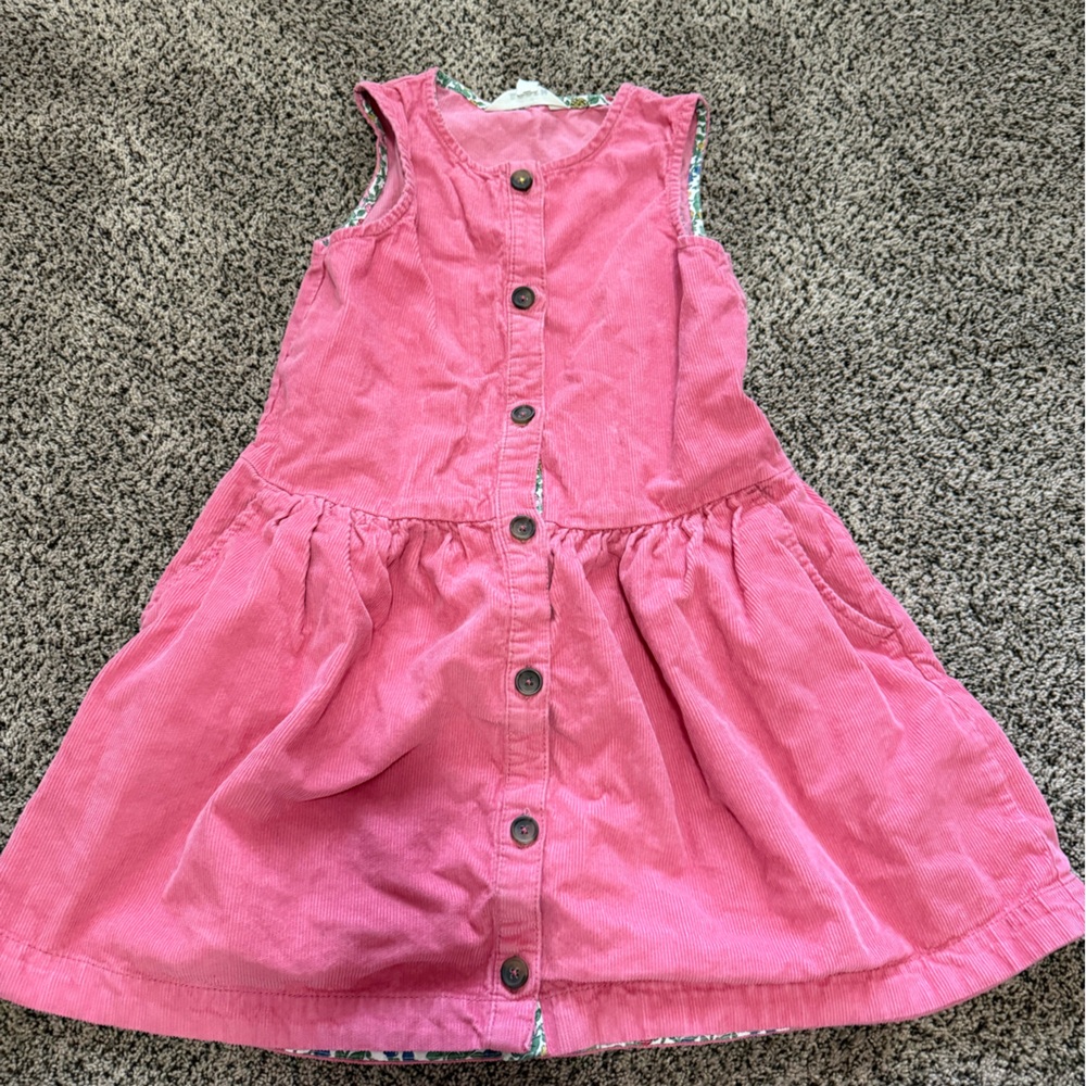 Pink Button-Down corduroy girls Dress by Mimi Boden size 9-10